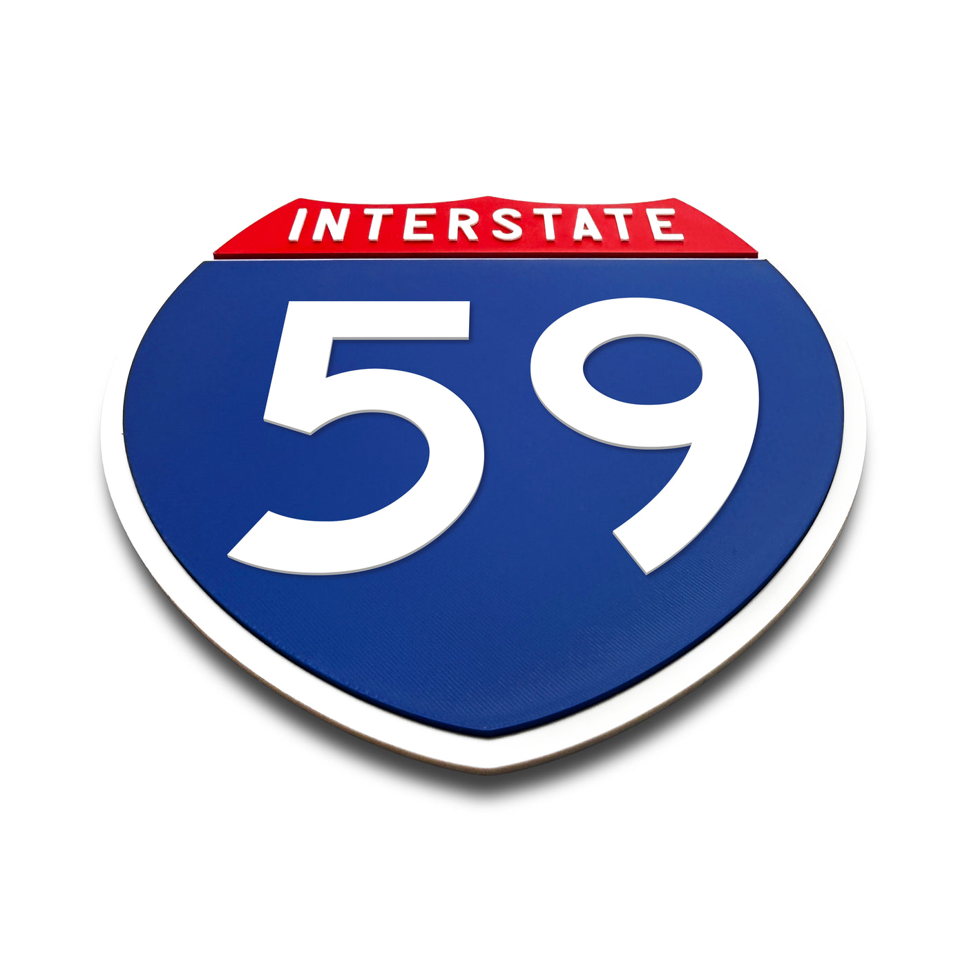 Interstate 59 Number Only road sign replica flat view