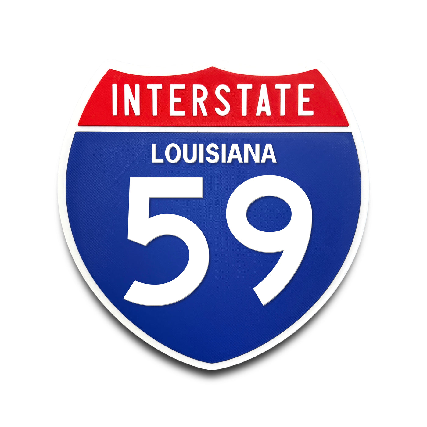 Interstate 59 Louisiana road sign replica front view