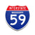 Interstate 59 Mississippi road sign replica front view