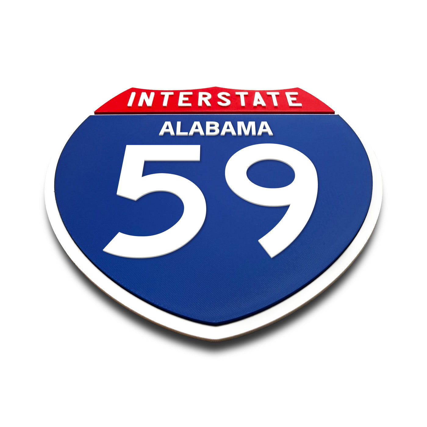 Interstate 59 Alabama road sign replica flat view
