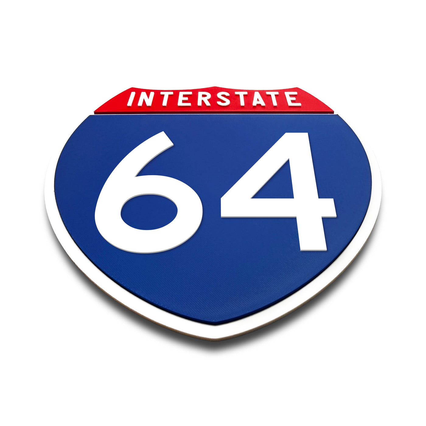 Interstate 64 Number Only road sign replica flat view