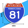 Interstate 81 Road Sign Replica – Personalized Travel Sign | Home & Office Wall Decor (8.54” x 8.53”)