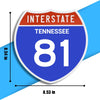 Interstate 81 Road Sign Replica – Personalized Travel Sign | Home & Office Wall Decor (8.54” x 8.53”)