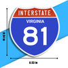 Interstate 81 Road Sign Replica – Personalized Travel Sign | Home & Office Wall Decor (8.54” x 8.53”)