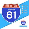 Interstate 81 Road Sign Replica – Personalized Travel Sign | Home & Office Wall Decor (8.54” x 8.53”)