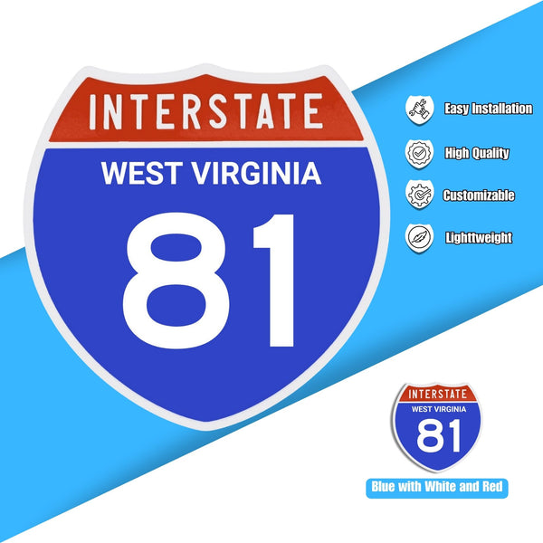 Interstate 81 Road Sign Replica – Personalized Travel Sign | Home & Office Wall Decor (8.54” x 8.53”)