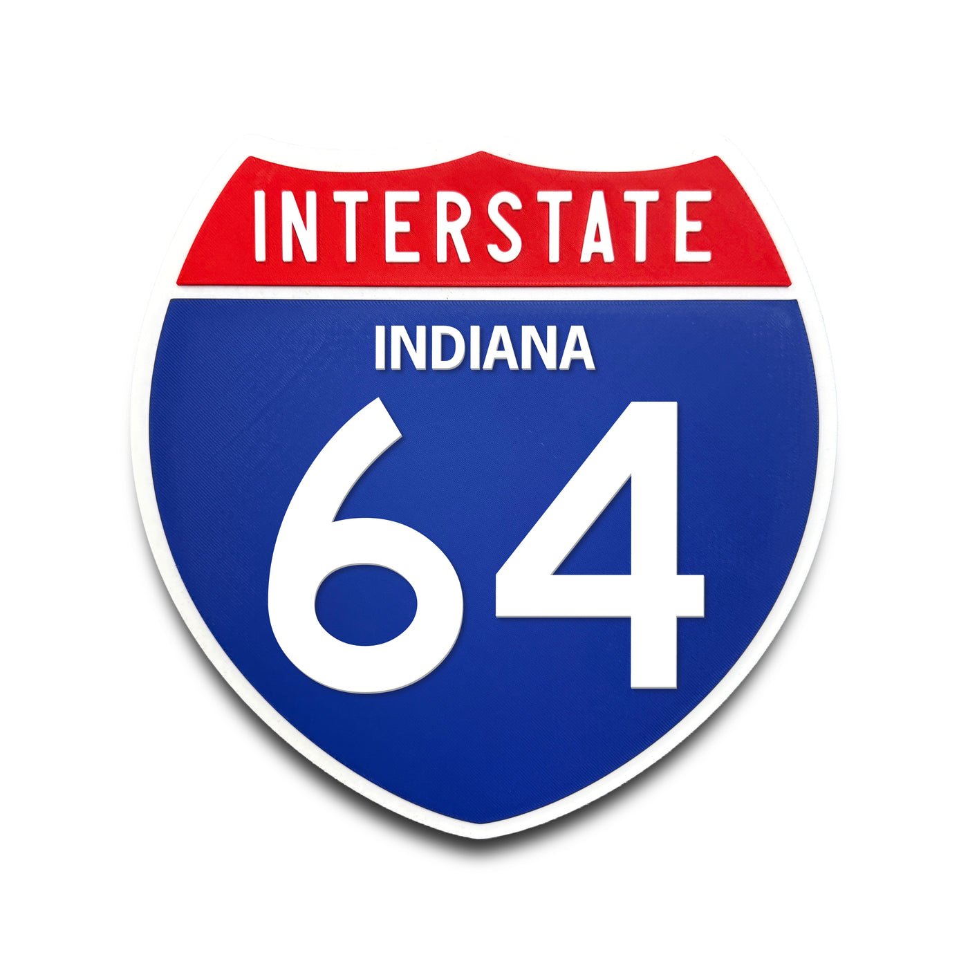 Interstate 64 Indiana road sign replica front view