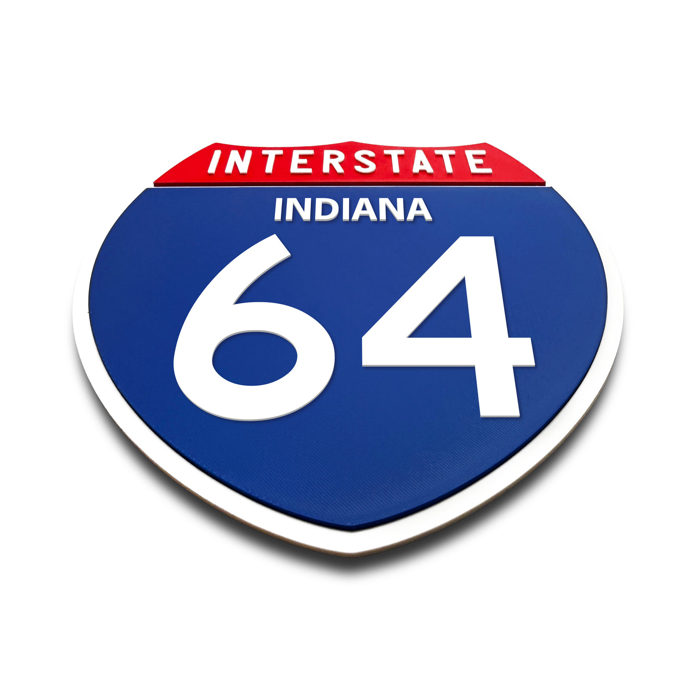 Interstate 64Indiana road sign replica flat view