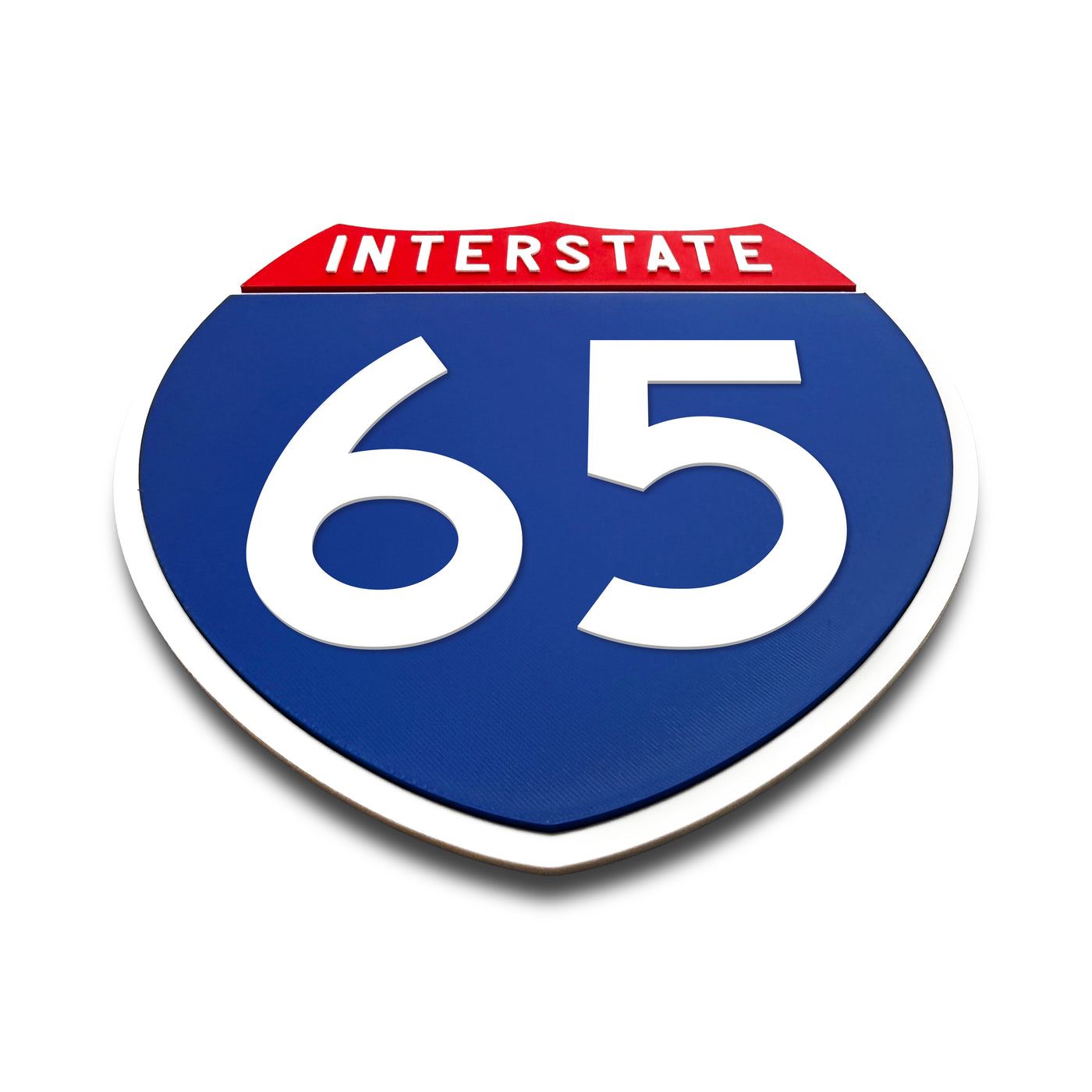 Interstate 65 Number Only road sign replica flat view