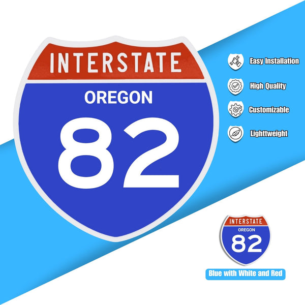 Interstate 82 Road Sign Replica – Personalized Travel Sign | Home & Office Wall Decor (8.54” x 8.53”)