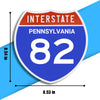 Interstate 82 Road Sign Replica – Personalized Travel Sign | Home & Office Wall Decor (8.54” x 8.53”)