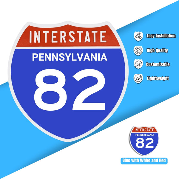 Interstate 82 Road Sign Replica – Personalized Travel Sign | Home & Office Wall Decor (8.54” x 8.53”)