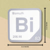 BISMUTH Periodic Table Tile – Educational Wall Art for Science Lovers, 5.6 x 5.6 Inches