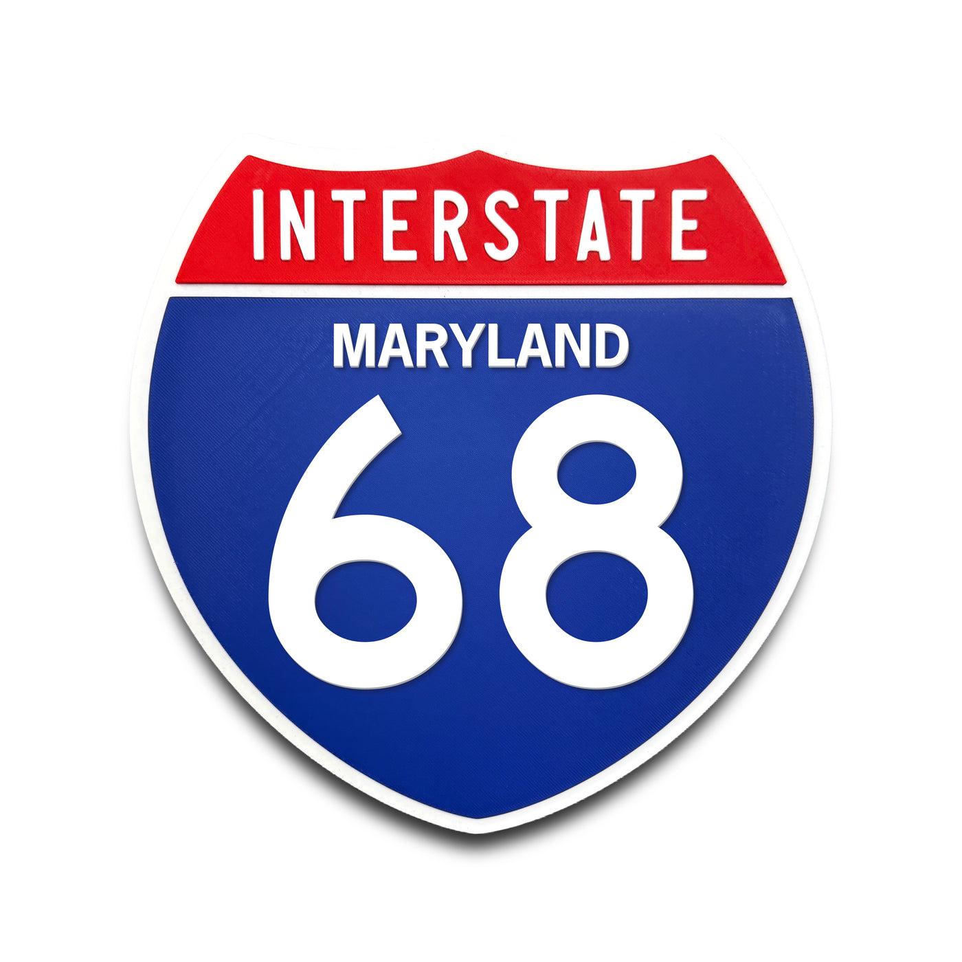 Interstate 68 Maryland road sign replica front view