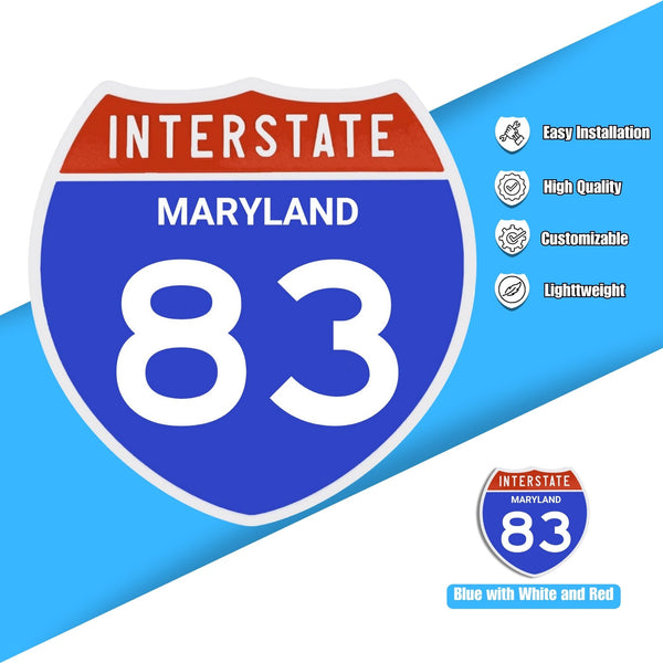 Interstate 83 Road Sign Replica – Personalized Travel Sign | Home & Office Wall Decor (8.54” x 8.53”)