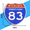 Interstate 83 Road Sign Replica – Personalized Travel Sign | Home & Office Wall Decor (8.54” x 8.53”)