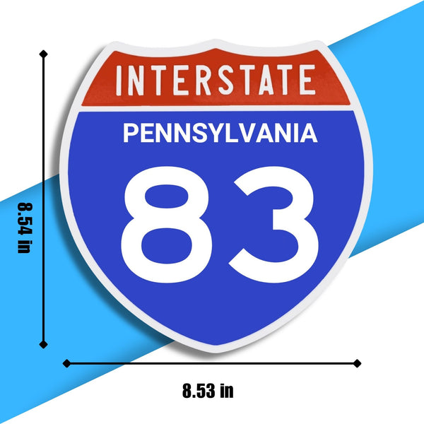 Interstate 83 Road Sign Replica – Personalized Travel Sign | Home & Office Wall Decor (8.54” x 8.53”)