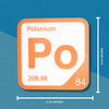 POLONIUM Periodic Table Tile – Educational Wall Art for Science Lovers, 5.6 x 5.6 Inches