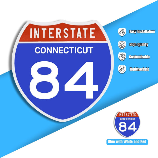 Interstate 84 Road Sign Replica – Personalized Travel Sign | Home & Office Wall Decor (8.54” x 8.53”)