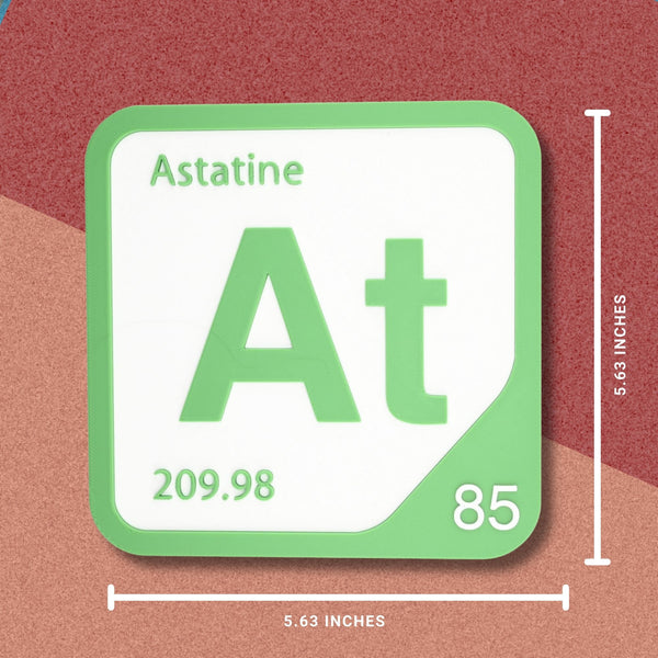 ASTATINE Periodic Table Tile – Educational Wall Art for Science Lovers, 5.6 x 5.6 Inches