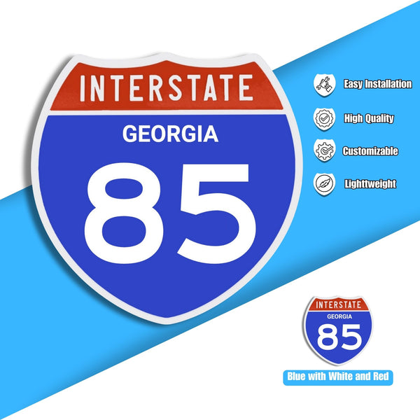 Interstate 85 Road Sign Replica – Personalized Travel Sign | Home & Office Wall Decor (8.54” x 8.53”)