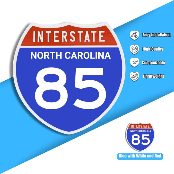 Interstate 85 Road Sign Replica – Personalized Travel Sign | Home & Office Wall Decor (8.54” x 8.53”)