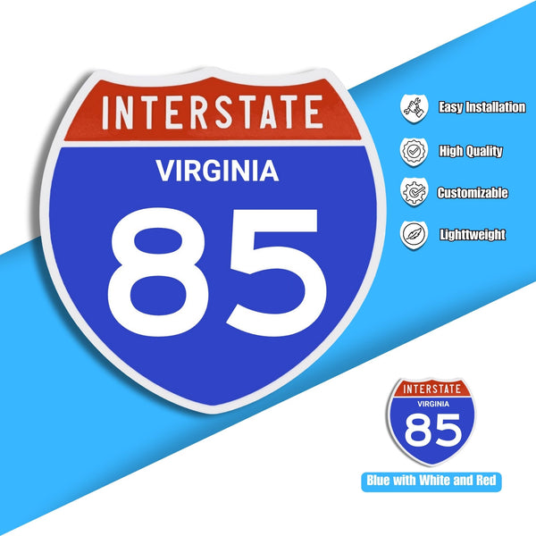 Interstate 85 Road Sign Replica – Personalized Travel Sign | Home & Office Wall Decor (8.54” x 8.53”)
