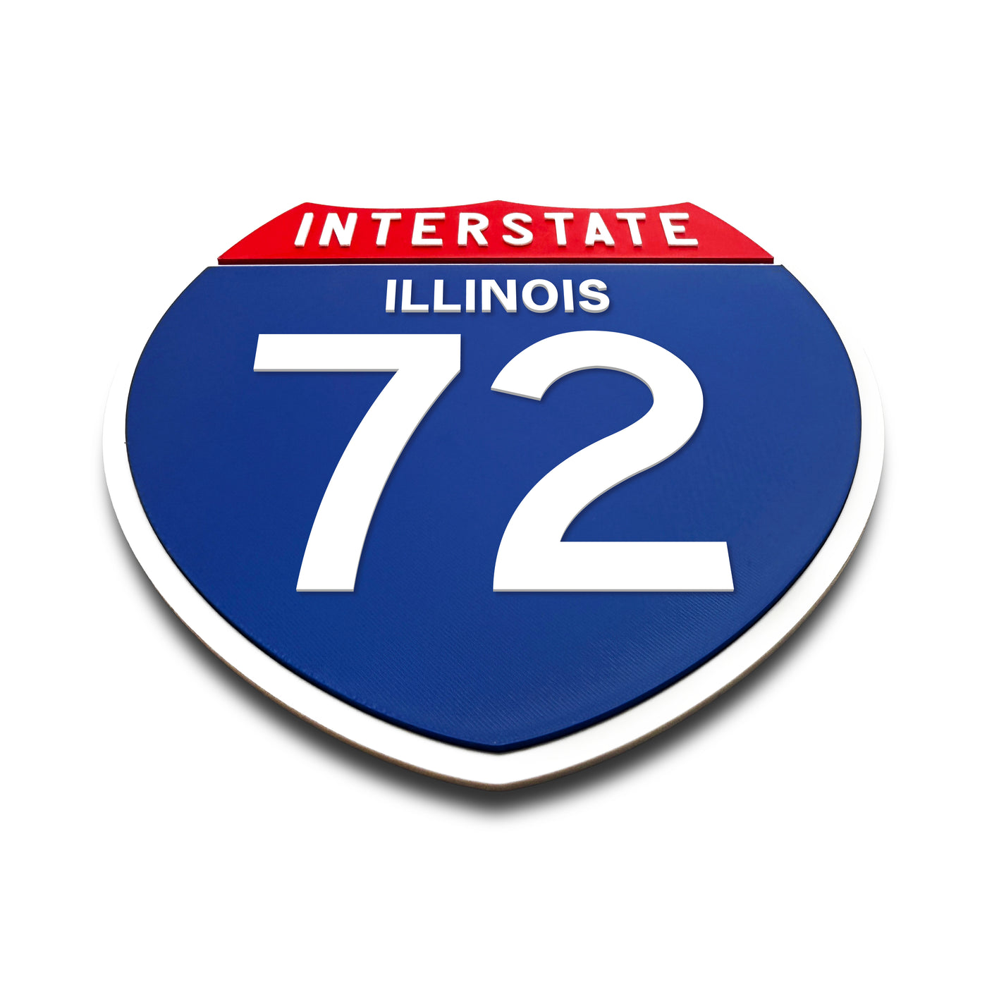 Interstate 72 Missouri road sign replica flat view