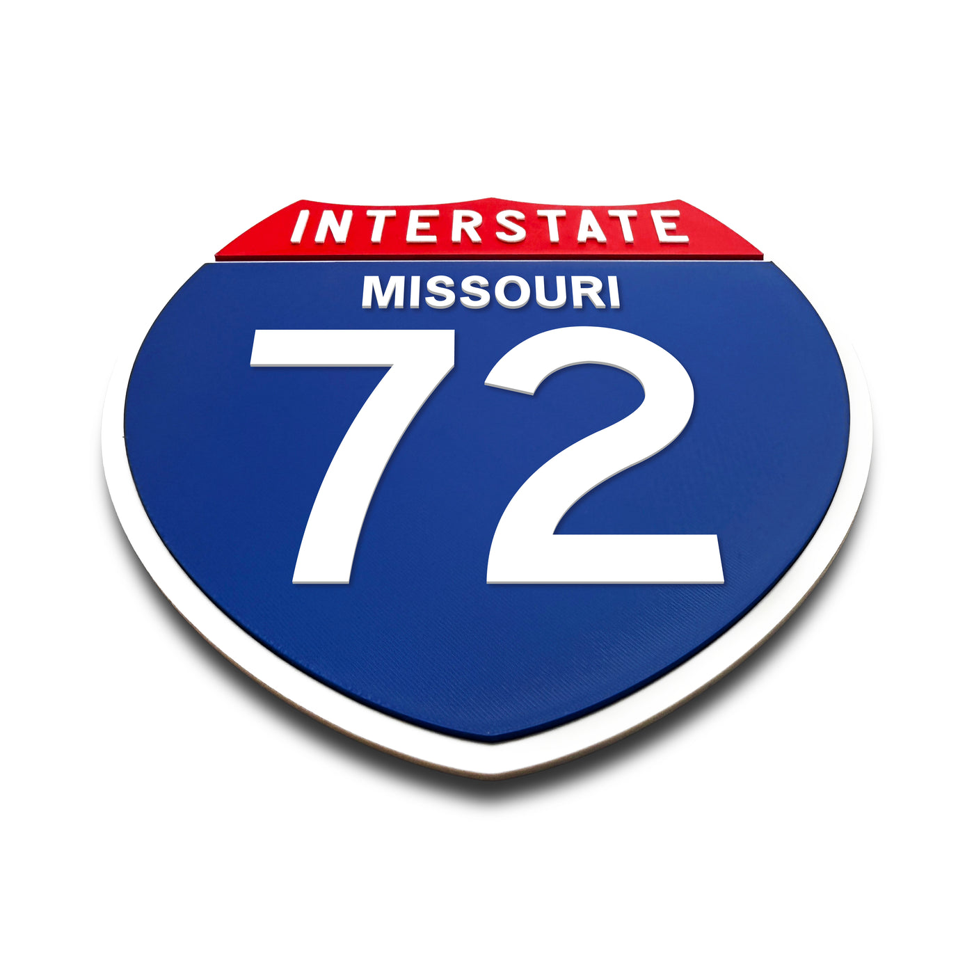 Interstate 72 Illinois road sign replica flat view
