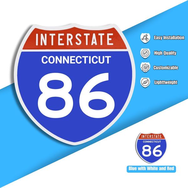 Interstate 86 Road Sign Replica – Personalized Travel Sign | Home & Office Wall Decor (8.54” x 8.53”)
