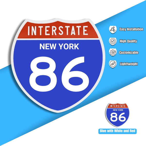 Interstate 86 Road Sign Replica – Personalized Travel Sign | Home & Office Wall Decor (8.54” x 8.53”)