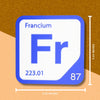 FRANCIUM Periodic Table Tile – Educational Wall Art for Science Lovers, 5.6 x 5.6 Inches