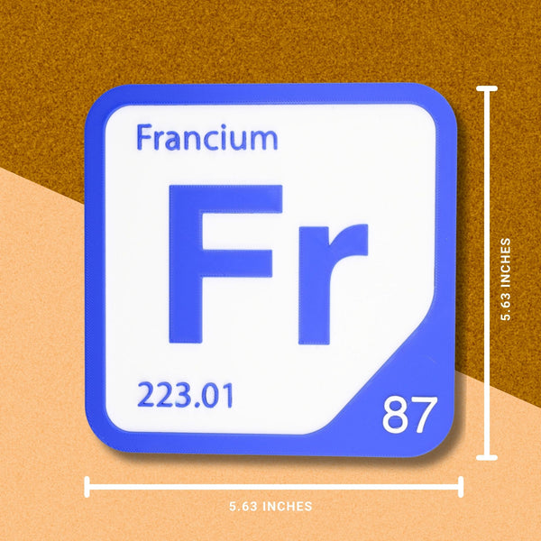 FRANCIUM Periodic Table Tile – Educational Wall Art for Science Lovers, 5.6 x 5.6 Inches