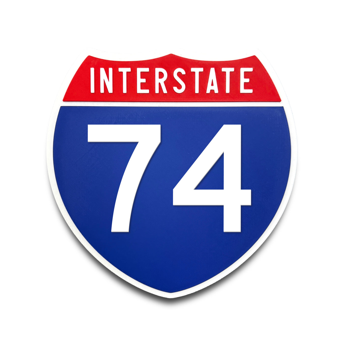 Interstate 74 Number Only road sign replica front view