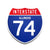 Interstate 74 Illinois road sign replica front view