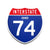Interstate 74 Ohio road sign replica front view