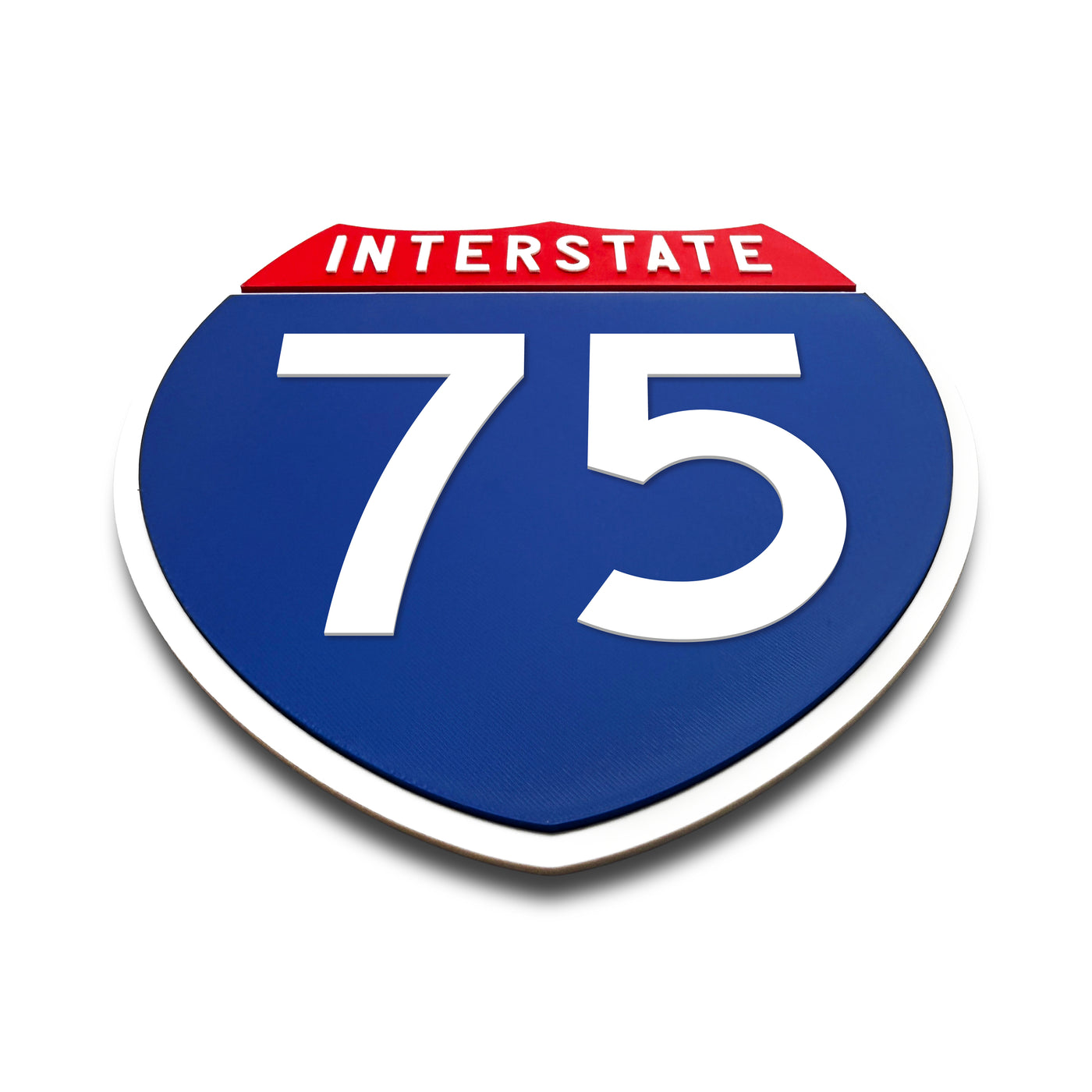 Interstate 75 Number Only road sign replica flat view