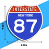 Interstate 87 Road Sign Replica – Personalized Travel Sign | Home & Office Wall Decor (8.54” x 8.53”)