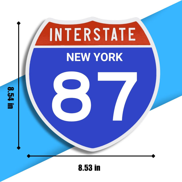 Interstate 87 Road Sign Replica – Personalized Travel Sign | Home & Office Wall Decor (8.54” x 8.53”)