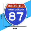Interstate 87 Road Sign Replica – Personalized Travel Sign | Home & Office Wall Decor (8.54” x 8.53”)
