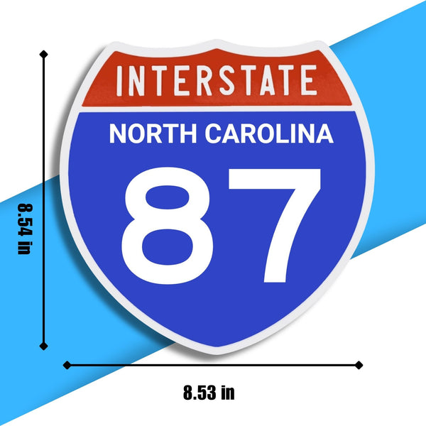 Interstate 87 Road Sign Replica – Personalized Travel Sign | Home & Office Wall Decor (8.54” x 8.53”)