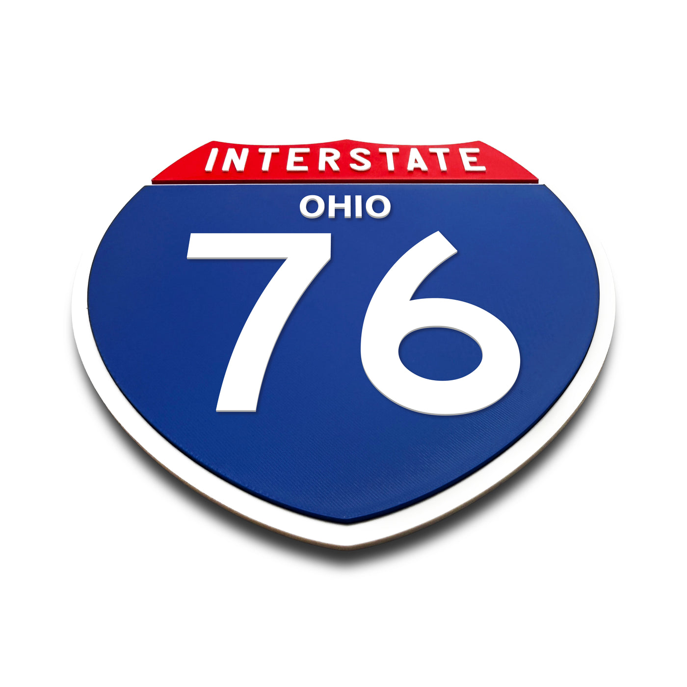 Interstate 76 Ohio road sign replica flat view