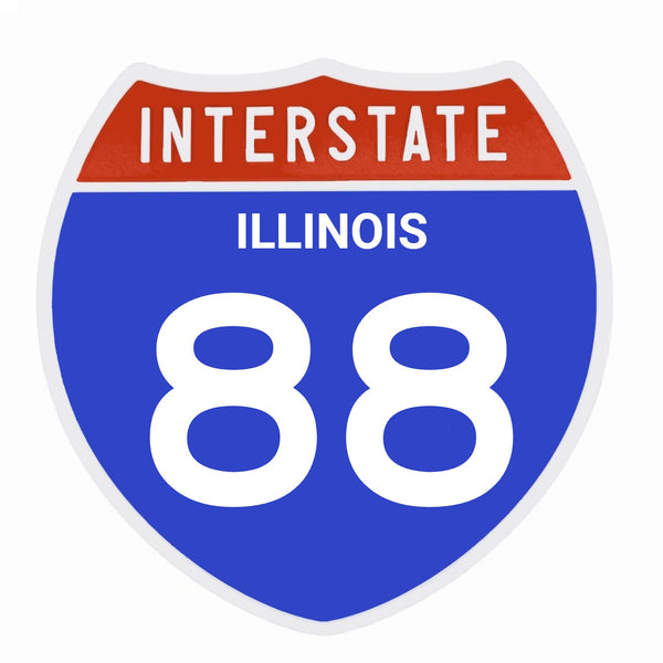 Interstate 88 Road Sign Replica – Personalized Travel Sign | Home & Office Wall Decor (8.54” x 8.53”)