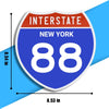 Interstate 88 Road Sign Replica – Personalized Travel Sign | Home & Office Wall Decor (8.54” x 8.53”)