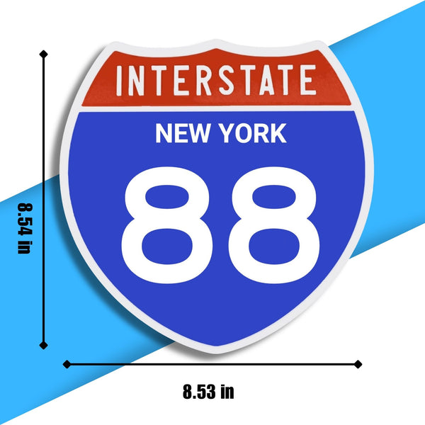 Interstate 88 Road Sign Replica – Personalized Travel Sign | Home & Office Wall Decor (8.54” x 8.53”)