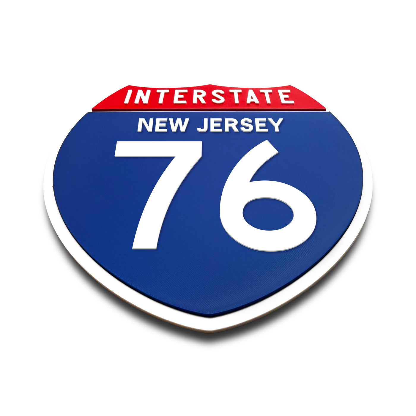 Interstate 76 New Jersey road sign replica flat view