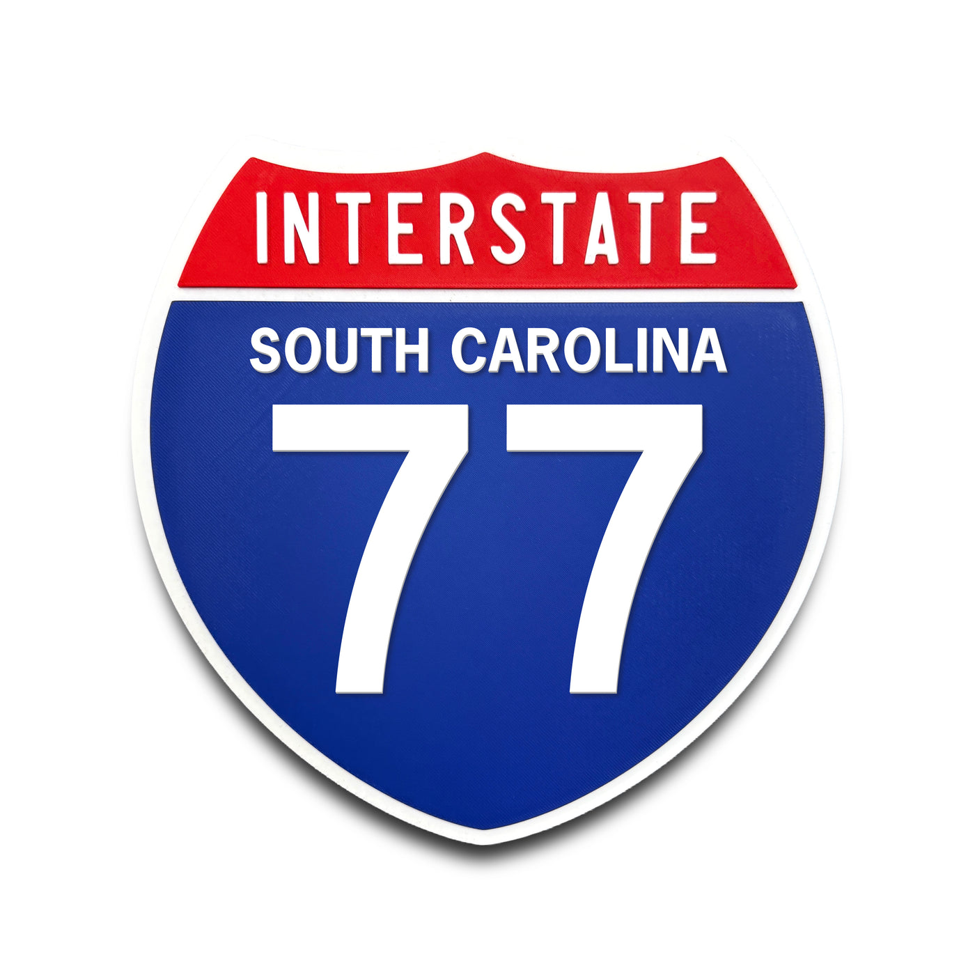 Interstate 77 South Carolina road sign replica front view