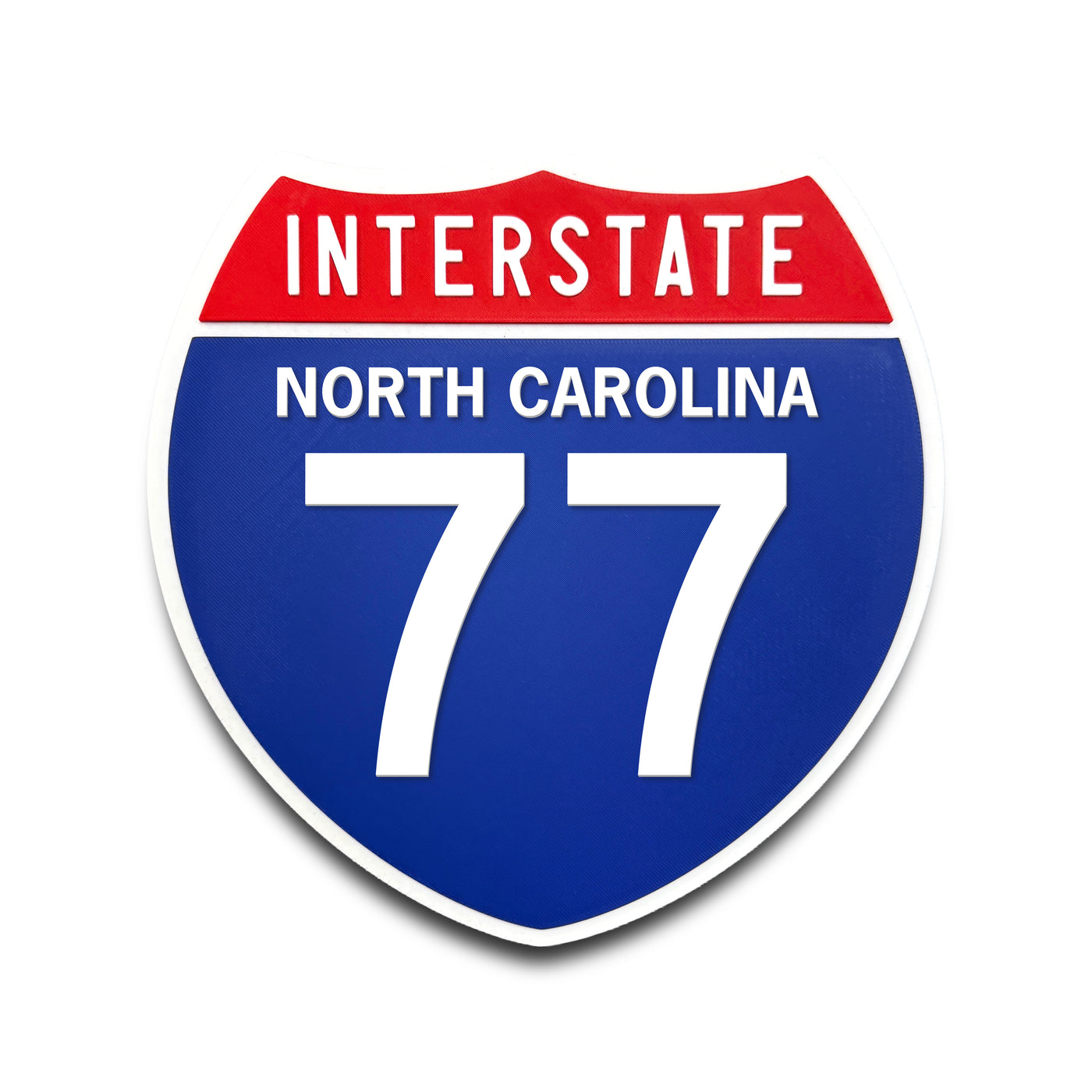Interstate 77 North Carolina road sign replica front view
