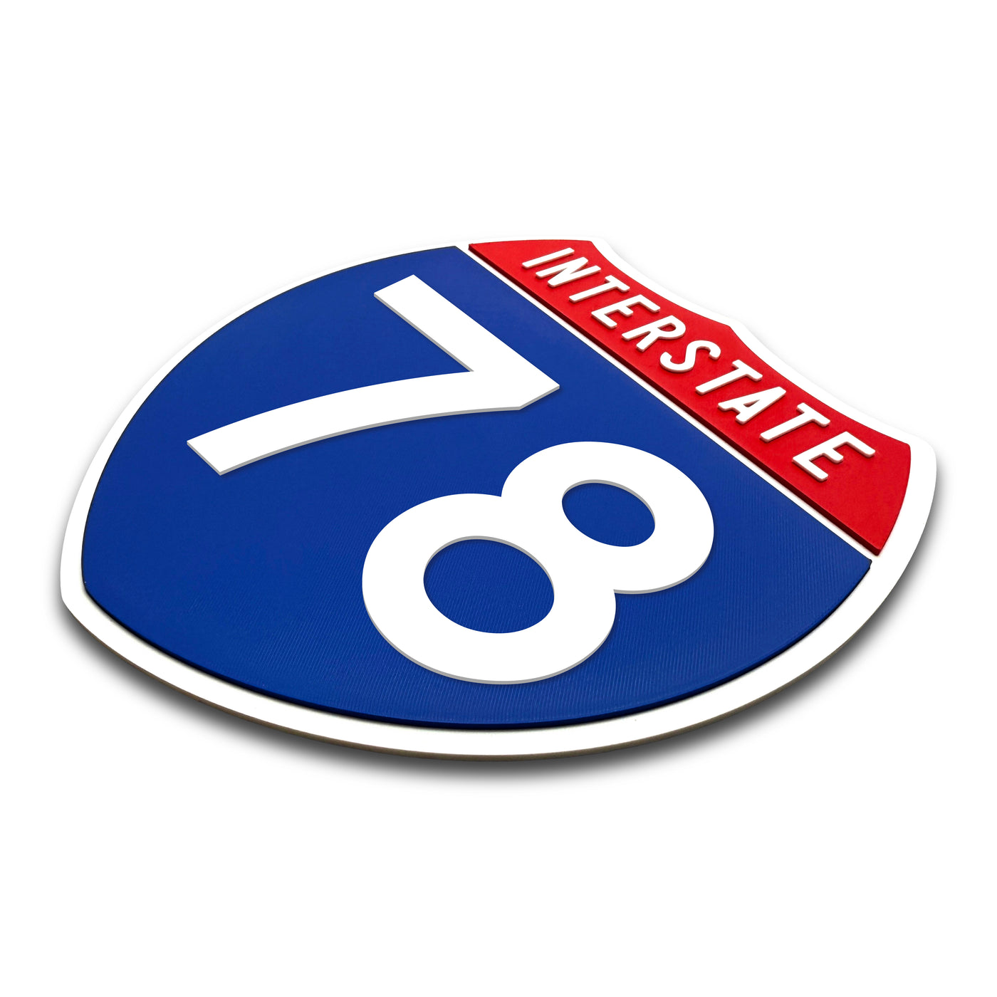 Interstate 78 Number Only road sign replica three quarter view