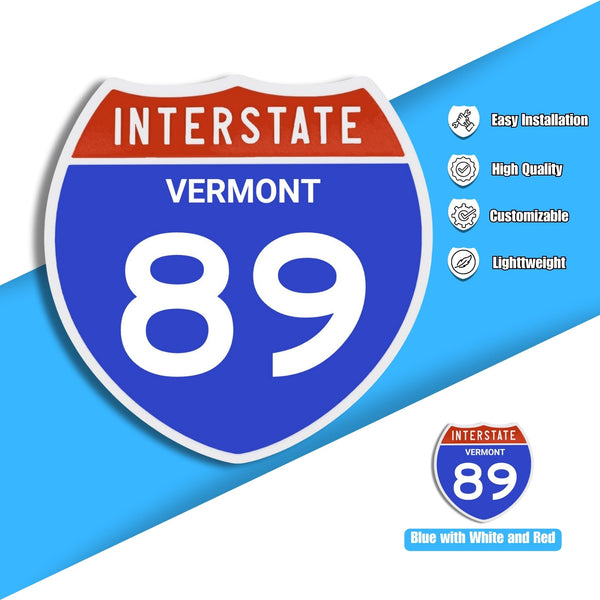 Interstate 89 Road Sign Replica – Personalized Travel Sign | Home & Office Wall Decor (8.54” x 8.53”)